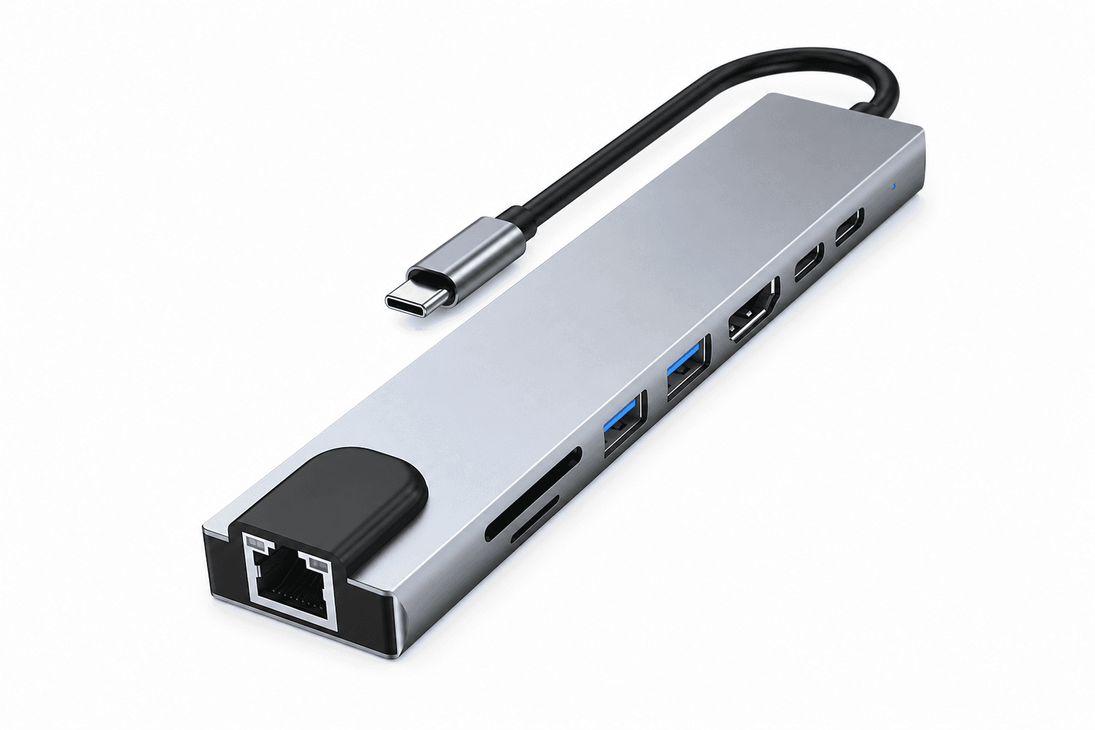 Hub USB-C 8-em-1 Ohira — conector USB-C